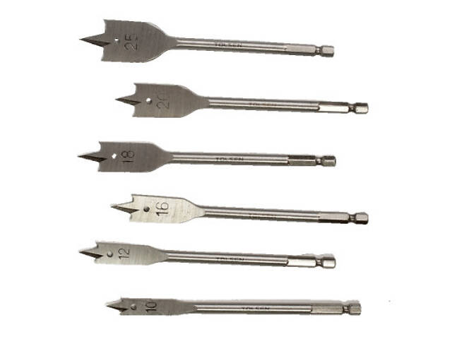 Набір свердл Tolsen плоских по дереву 6 шт 10, 12, 16, 18, 20, 25мм (75655) - Фото 5