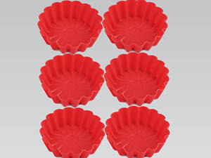 Набір силіконових форм для випікання Maestro MR-1176-red 6 предметів 8 см червоний