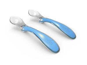Набір силіконових ложечок для годування Nuvita Easy Eating 6м+ 2 шт. Синя NV8480Blue (NV8480Blue)