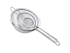 Набір ситечок 3 штуки для чаю, круп і борошна 8,10 і 12 см з нержавіючої сталі Сріблястий HP-19-12