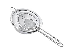 Набір ситечок 3 штуки для чаю, круп і борошна 8,10 і 12 см з нержавіючої сталі Сріблястий HP-19-12