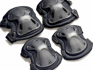Набір тактичних наколінників і налокітників захист для колін і ліктів Чорний