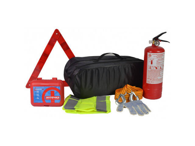 Набір техдопомоги Poputchik автомобіліста 'Стандарт' з жилетом (01-035) - Фото 1