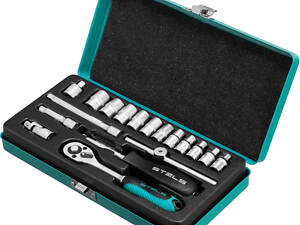 Набор торцевых головок с трещоткой, 1/4, 18 ед. Stels (13573)