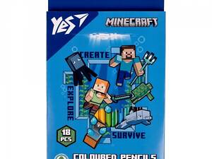 Набір кольорових олівців YES Minecraft 290715 18 кольорів
