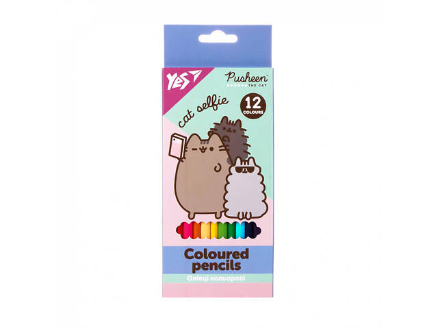 Набор цветных карандашей YES Pusheen 290761 12 цветов - Фото 1