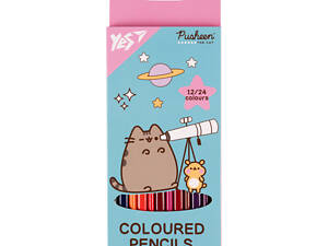 Набір кольорових олівців YES Pusheen Cheek 290745 24 кольори 12 шт