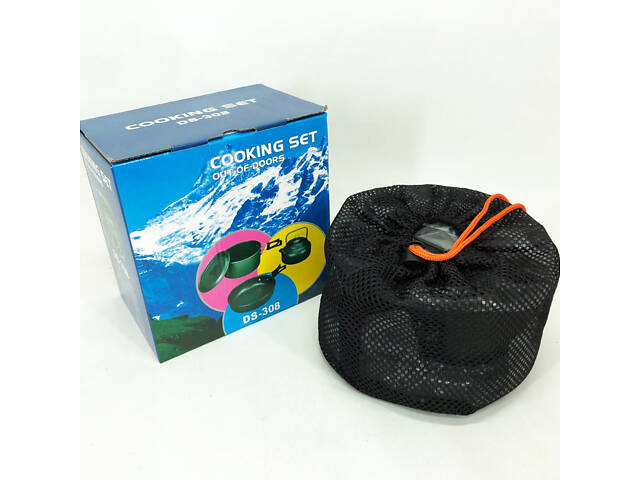 Набір туристичного посуду зі столовими приладами HALIN DS-308, Похідний посуд для пальників - Фото 18