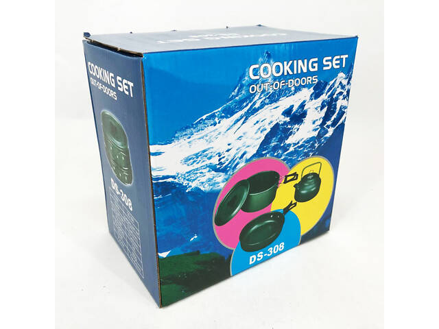 Набір туристичного посуду зі столовими приладами HALIN DS-308, Похідний посуд для пальників - Фото 16