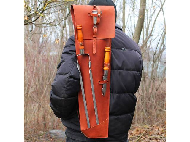 Набір в ексклюзивному шкіряному коричневому чохлі. - Фото 2