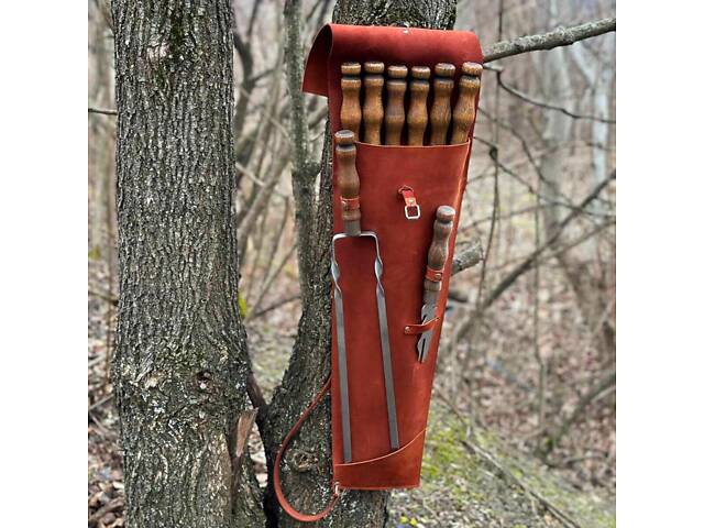 Набір в ексклюзивному шкіряному коричневому чохлі. - Фото 3