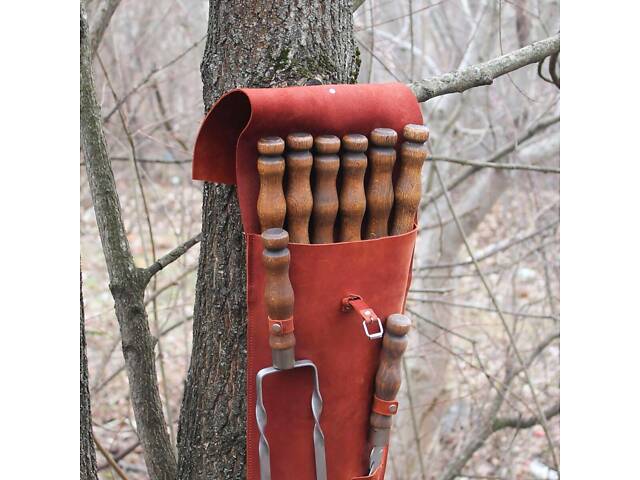 Набір в ексклюзивному шкіряному коричневому чохлі. - Фото 4