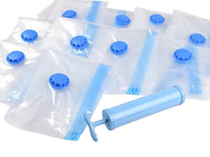 Набор вакуумных пакетов для хранения вещей 10 шт с насосом