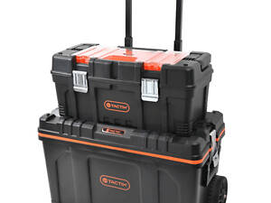 Набір ящиків 2в1 для інструментів на колесах з телескопічною ручкою пластиковий [INSBXBXBN027022PT0] Tactix