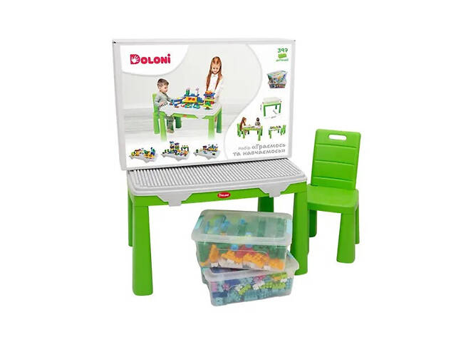 Набір Граємо та вчимося стіл стілець конструктор 397дет 04660/2 DOLONI - Фото 1