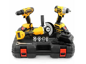 Набір інструментів 3 в 1 KAR100 (шуруповерт, гайковерт, шліфувальна машинка) 2 АКБ