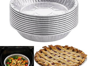 Набір з 10 круглих форм з потовщеної алюмінієвої фольги для аерогрилю та випічки Ø 19 см