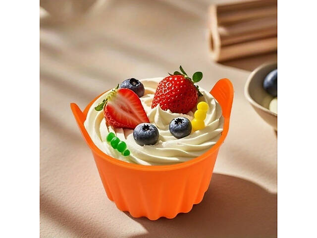 Набір з 10 силіконових порційних форм для випікання кексів і десертів - Фото 9