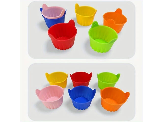 Набір з 10 силіконових порційних форм для випікання кексів і десертів - Фото 3