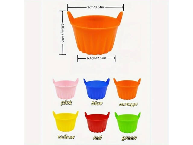 Набір з 10 силіконових порційних форм для випікання кексів і десертів - Фото 4