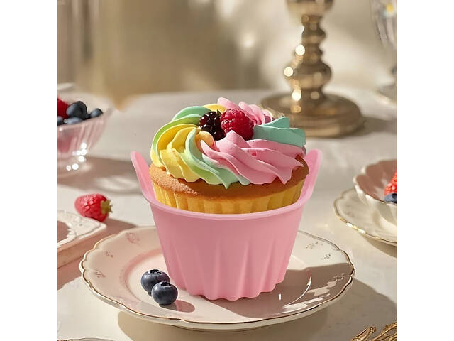 Набір з 10 силіконових порційних форм для випікання кексів і десертів - Фото 6