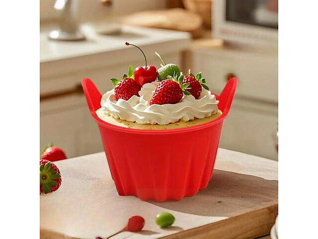 Набір з 10 силіконових порційних форм для випікання кексів і десертів - Фото 8