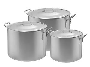 Набор из 3 кастрюль-казанов алюминиевых 20, 30, 40 л Zauberg