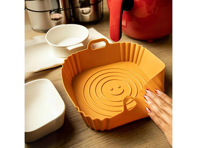 Набір із 3 багаторазових квадратних форм для аерогриля, духовки та мультипечі 21.5х21.5 см - Фото 6