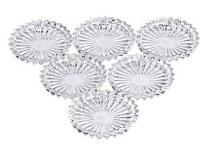 Набір із 6 тарілок для подачі по 12 см скляні прозорі круглі HP-YH-31