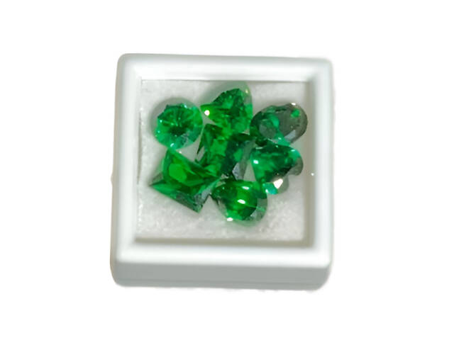 Набір смарагдових корундів 7 шт 0.5 карата 7×7 мм, ограновані камені різної форми для прикрас і дизайну - Фото 2