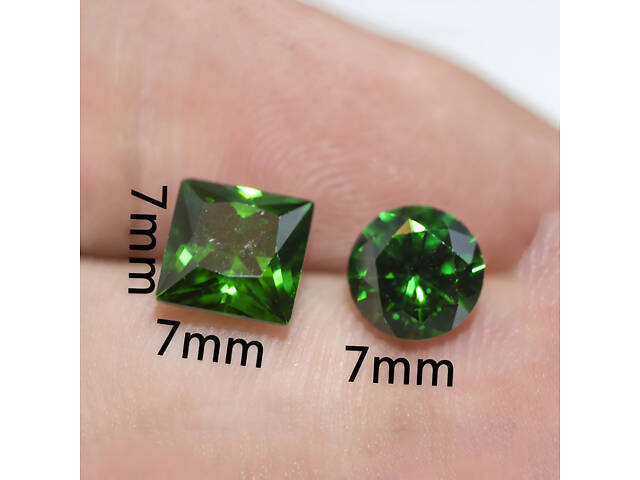 Набір смарагдових корундів 7 шт 0.5 карата 7×7 мм, ограновані камені різної форми для прикрас і дизайну - Фото 3