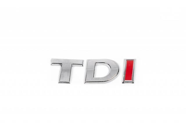 Напис Tdi (косий шрифт) TD хром, I червоний для Volkswagen Passat B7 2012-2015 гг.