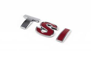 Надпись TSI (прямой шрифт) T - хром, SI - красная для Volkswagen Tiguan 2007-2016 гг