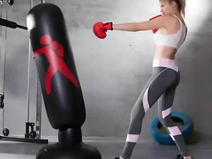 Надувна боксерська груша на підставці 160 см RESTEQ Боксерська груша для дому + насос у комплекті Без рукавичок