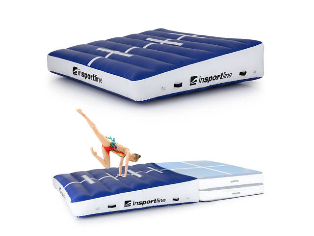 Надувний килимок для гімнастики inSPORTline Airincline 200x200x40 см - Фото 1