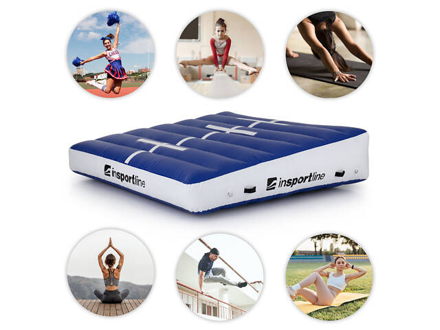 Надувний килимок для гімнастики inSPORTline Airincline 200x200x40 см - Фото 2