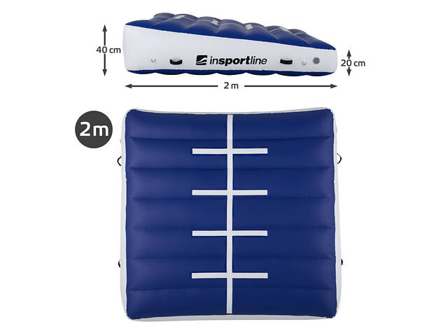 Надувний килимок для гімнастики inSPORTline Airincline 200x200x40 см - Фото 4