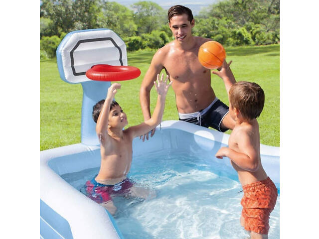 Надувний басейн з баскетболом Intex 57183, 257-188-130 см - Фото 2