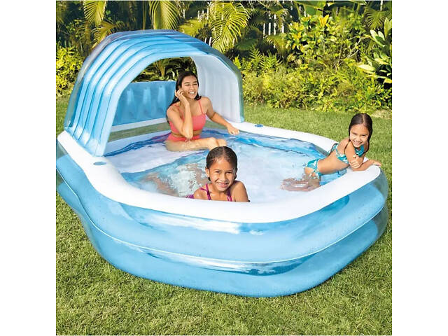 Надувний басейн з навісом Intex 57186 спинка сидіння 229-191-135см - Фото 1