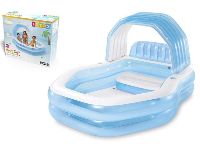Надувний басейн з навісом Intex 57186 спинка сидіння 229-191-135см - Фото 2