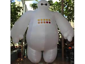 Надувной костюм Беймакс Baymax RESTEQ для взрослых 2.2 м, косплей костюм из Город Героев, белый костюм надувной для вече