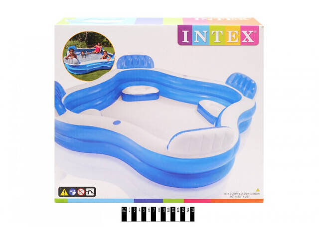 Надувний сімейний басейн Intex 56475, інтекс, 229X229 см - Фото 1