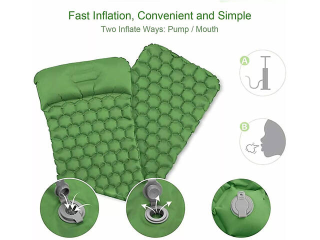 Надувной туристический коврик-матрас 190x60x5 см WMC-TRI-017 - Фото 2