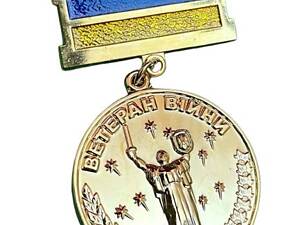 Нагрудный знак к удостоверению Ветеран війни-інвалід війни Collection в позолоте 32 мм (hub_18dglg)