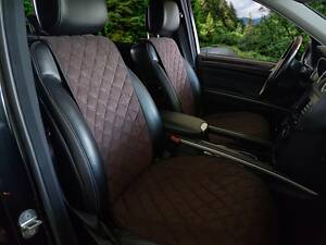 Накидки на сиденья автомобиля премиум полный комплект, тёмно-коричневый AVТоритет