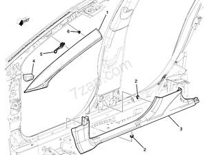 Накладка декоративная порога правая передняя Chevrolet Cruze J400 2016-