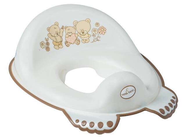 Накладка дитяча антиковзка на сидіння унітазу Teddy Bear white pearl - Фото 1