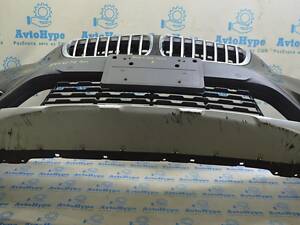 Накладка губы переднего бампера BMW X1 F48 16-19 X-line серая структура, царапины (01) 51117425974