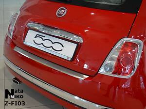 Накладка на бампер Fiat 500 2007- з загином NataNiko