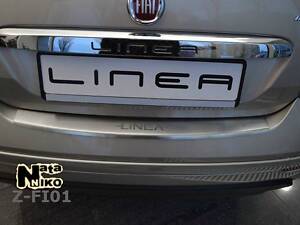 Накладка на бампер Fiat Linea 2012- з загином NataNiko